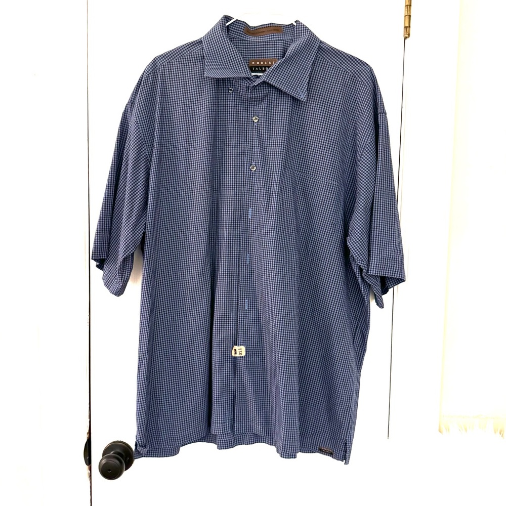 Robert Talbott Seersucker Button Down Shirt Xl Bl… - image 1